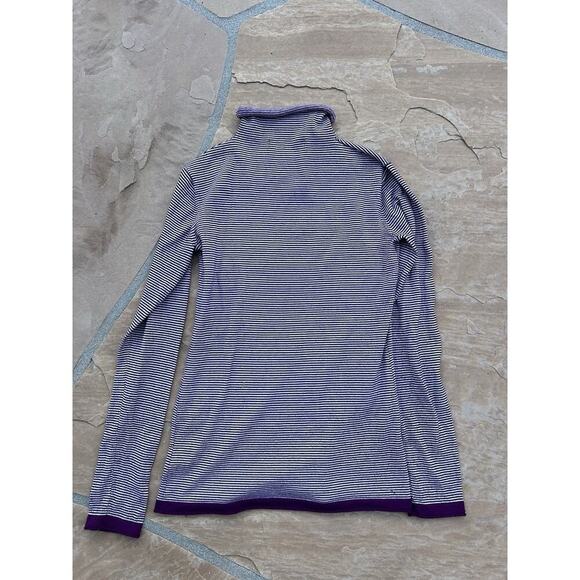 Title Nine Womens Purple Striped Mock neck Sweater Small Activewear - Picture 4 of 4